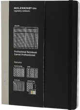 Moleskine Professional A4 Hard Cover Notebook Double Excel Black - Al Masam Stationery LLC